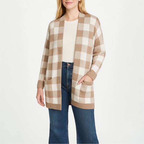 MADEWELL Minetta Sweater Coat in Buffalo Check AC800 - Picture 1 of 12
